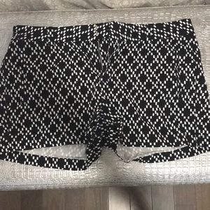 Black Patterned Shorts